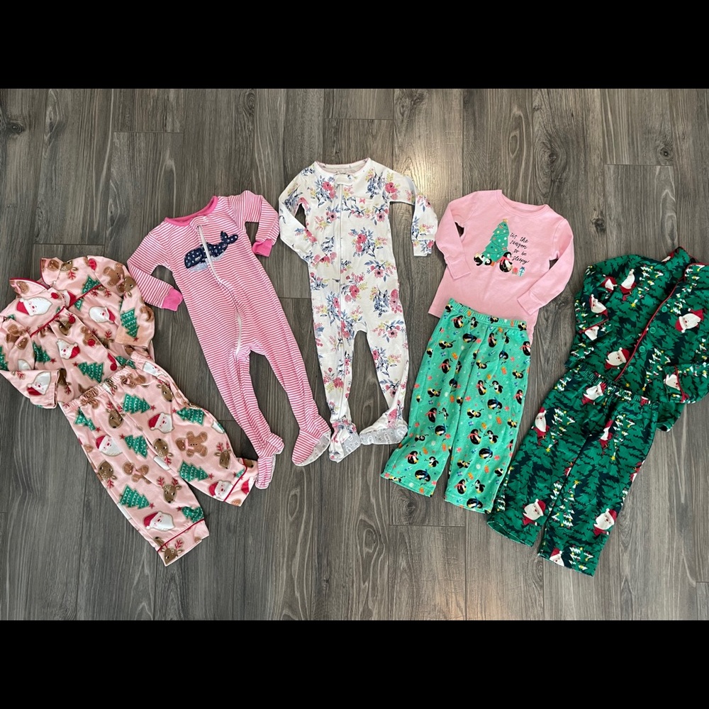 Girls 18 Month Pajamas ~ Set of 5